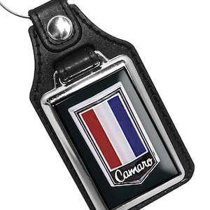 1974 Compatibel met Chevrolet Chevy Camaro Rood Wit-Wit Embleem Design Sleutelhanger Sleutelhanger voor mannen en vrouwen