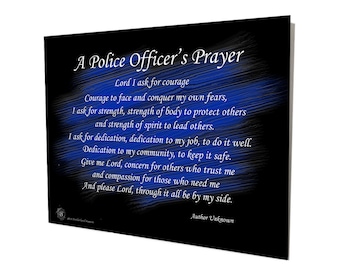 Police Officer's Prayer Metal Wall Art | Thin Blue Line Decor