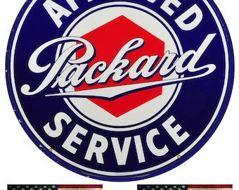 Approved Packard Service Old Garage Sign Metal Garage Vintage Reproduction 11.75 Inch Sign With American Flag Vinyl Decals