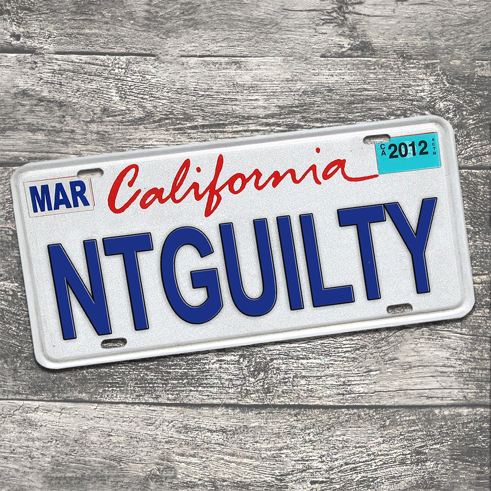 California License Plate NTGUILTY Vanity License Plate Etsy