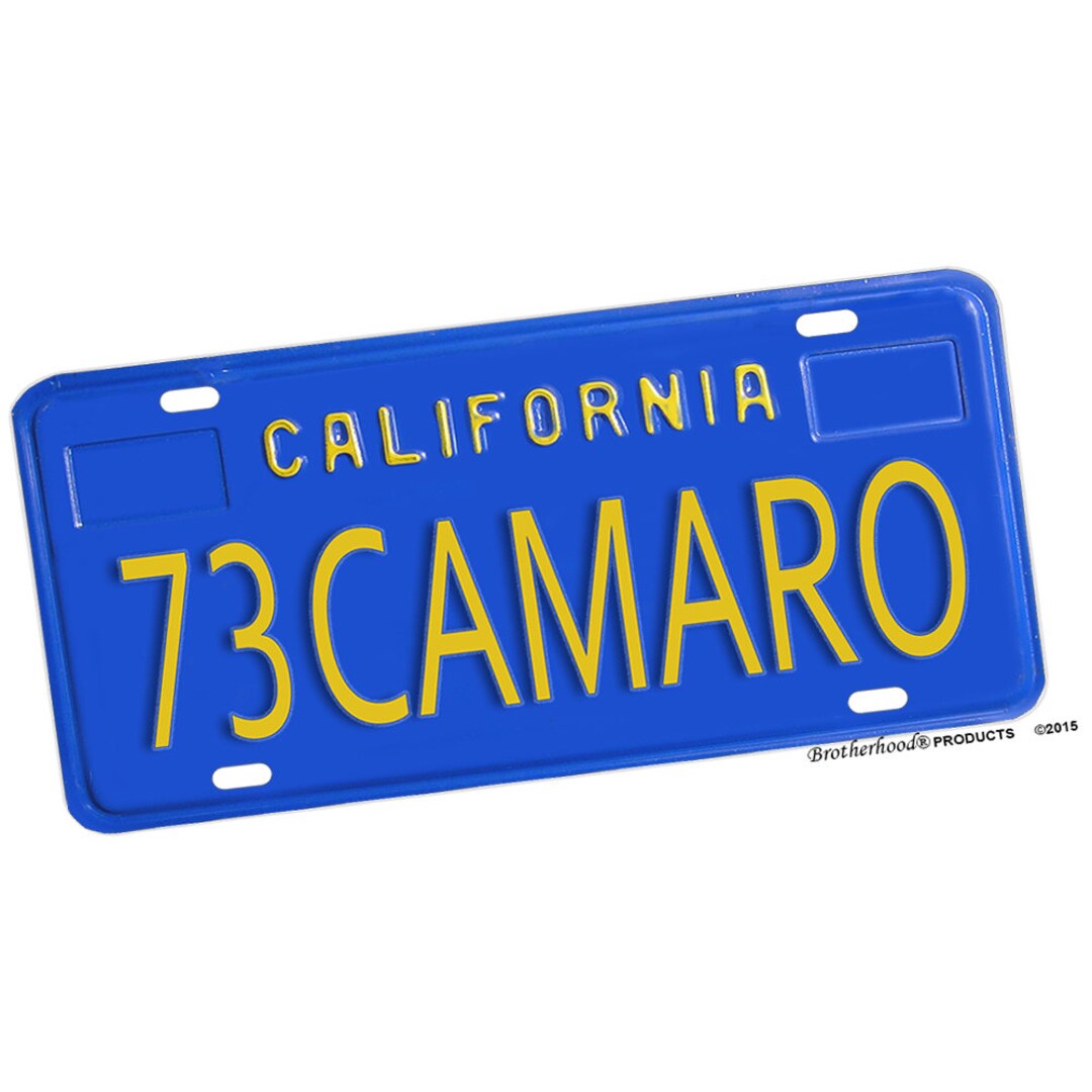Vintage California License Plate 73 Camaro Vanity License Plate Etsy