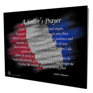United States Navy Sailors Prayer Metal Wall Decor | Gifts For US Navy Sailor |  Stand Off Metal Navy Wall Art | US Navy Gifts Naval Academy