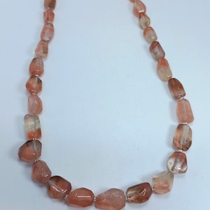 Original STRAWBERRY QUARTZ Polished crystal necklace  gemstone hematite  53g #а62 - KAZAKHSTAN