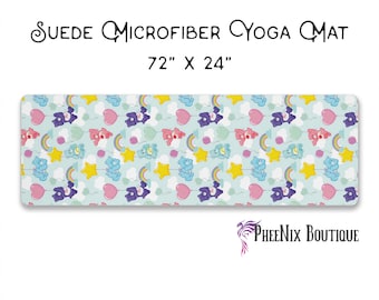 Care Bears Microfibre & Natural Rubber Yoga Mat, Yoga Accessory, Micro Suede Yoga Mat, Inspirational Yoga Mat, Yoga Lover