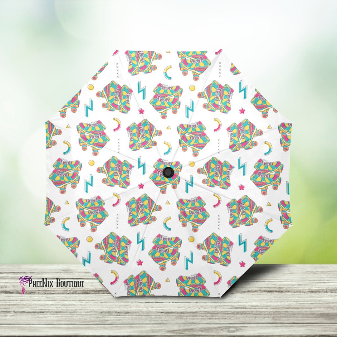 90s Roller Skates Antiuv Automatic Foldable Umbrella Custom Etsy