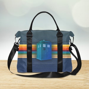 Custom Doctor Who TARDIS Large Capacity Travel Bag | Weekender Luggage, Duffel Bag, Carry-On, Rider Bag, Gift for Him, Gift for Her,