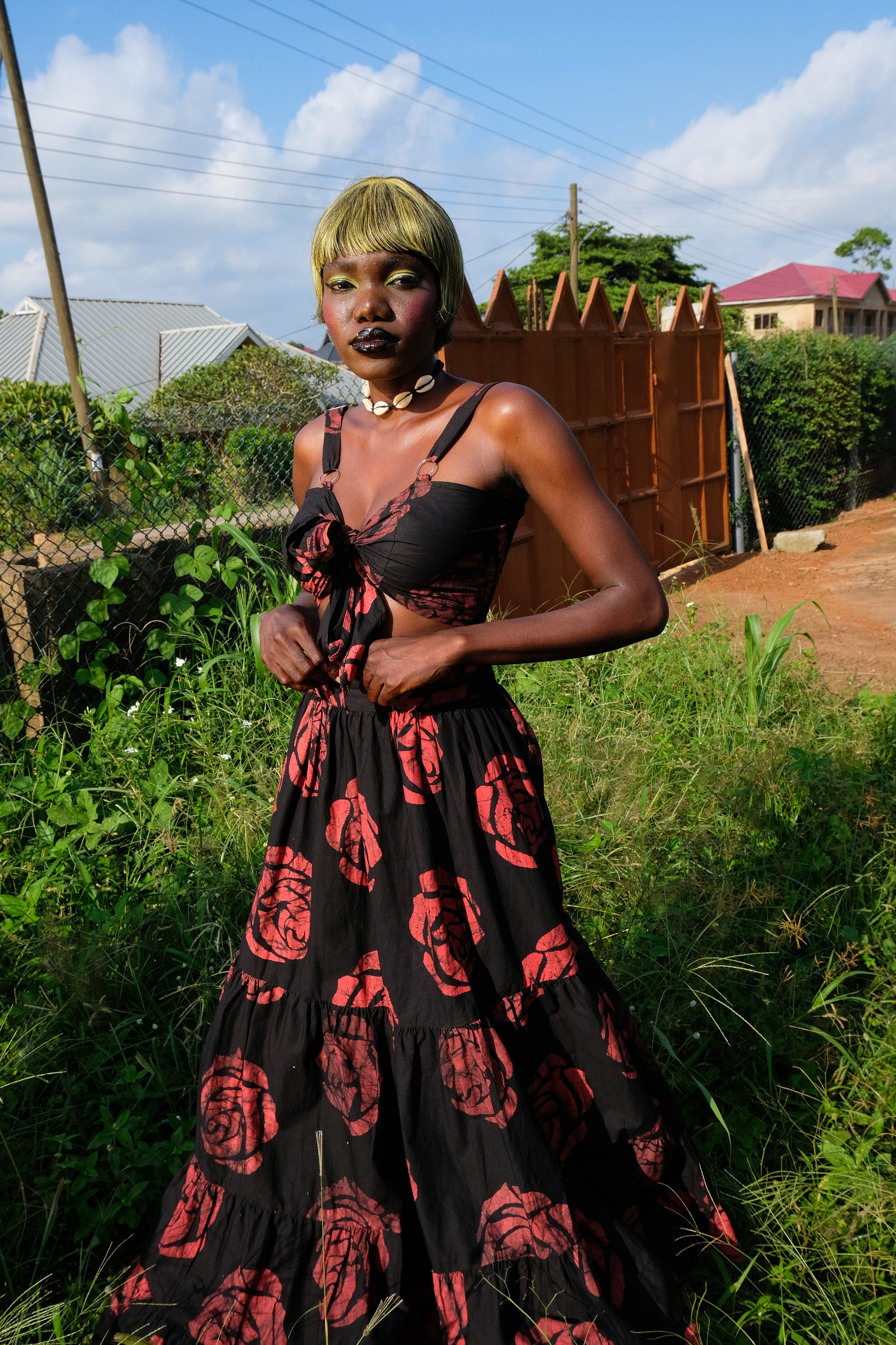 Black Red Rose Dress Etsy Canada