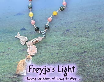 Freyja Pocket Rosary ~ Valkyrie Queen, Cat Goddess, and Lady of Light and Love