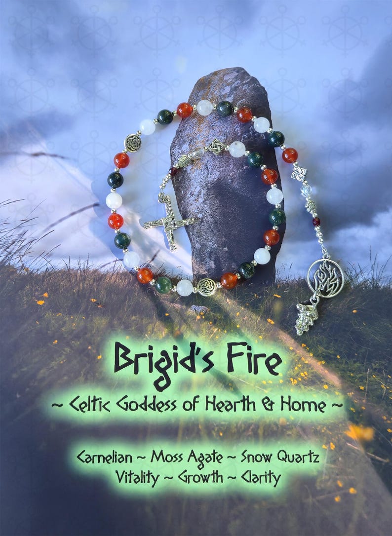 Brigid Gebetsperle ~ keltische Göttin des Feuers, der Kreativität und der Heilung Bild 1