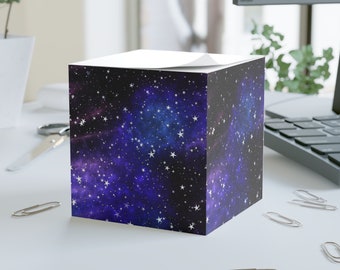 Outer Space with Stars Sticky Note Cube
