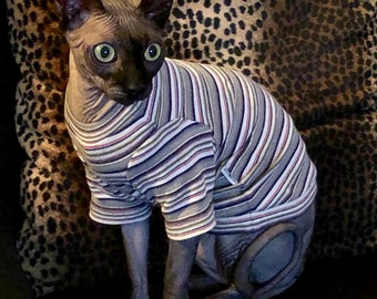 Kotomoda CAT WEAR  t-shirt long sleeves Striped cat