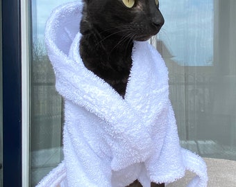 Kotomoda CAT WEAR Bathrobe white