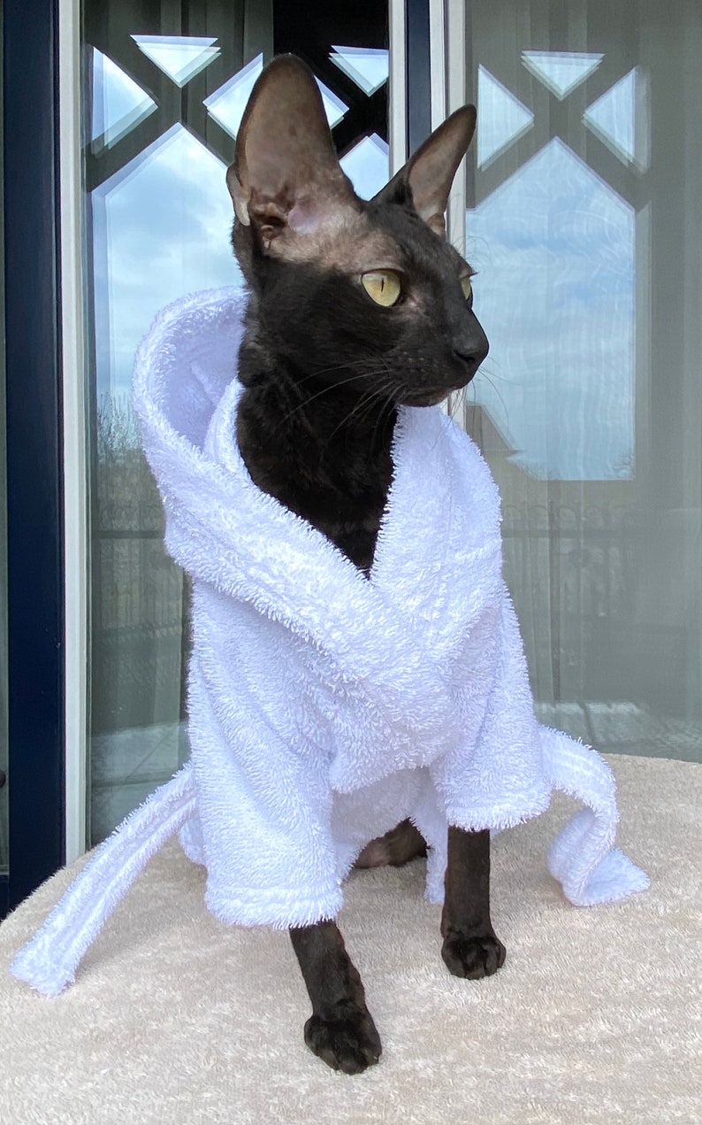 Kotomoda CAT WEAR Bathrobe white Etsy