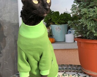Kotomoda CAT WEAR cotton sweater Lime