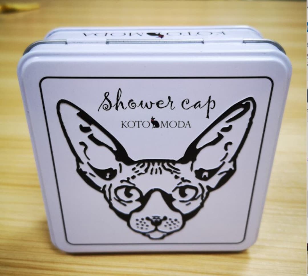 Kotomoda Shower Caps for Sphynx Cats and Small Pets 20pcs in a Tin Box