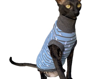 Kotomoda CAT WEAR Turtleneck Small cats blue
