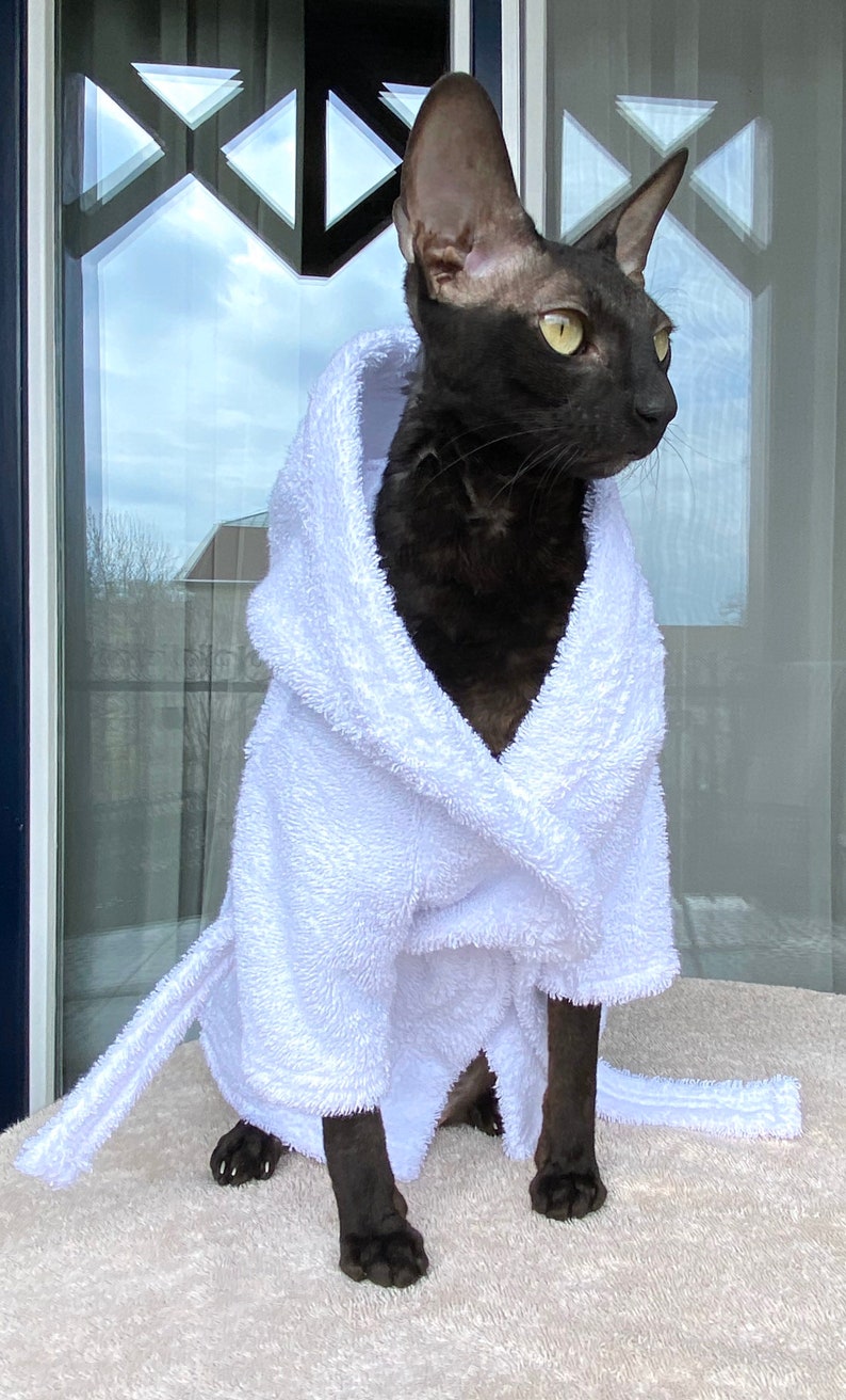 Kotomoda CAT WEAR Bathrobe white Etsy