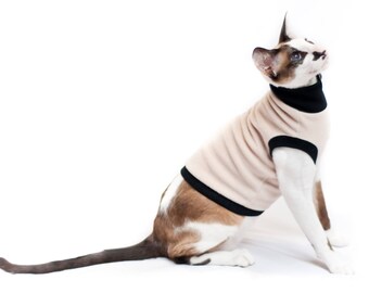 Kotomoda CAT WEAR Turtleneck Beige Fleece