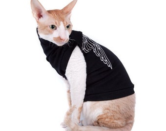 Kotomoda CAT WEAR turtleneck maxi Silver wings