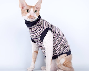 Kotomoda CAT WEAR Turtleneck Striped cat