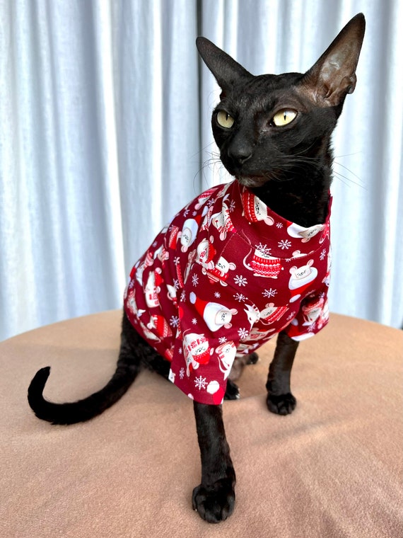 Mouses Cotton WEAR Long Sleeves Kotomoda - Etsy Israel T-shirt CAT Christmas