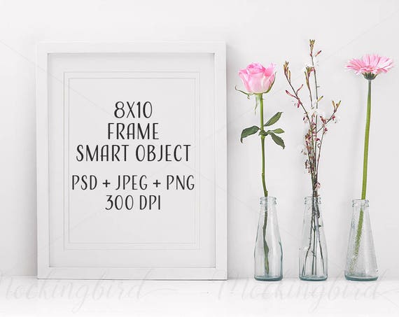 8x10 White Mockup Frame Portrait Flowers Jpeg Png Psd 8x10 White Mockup Frame Portrait Flowers Jpeg Png Psd