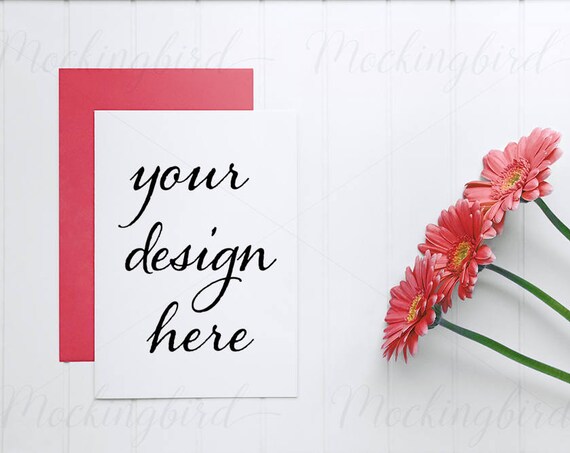 Card Mockup A5 Or A6 Vertical Stationery Mockup