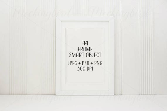Simple Frame Mockup With Mount White Frame Mockup Poster Etsy