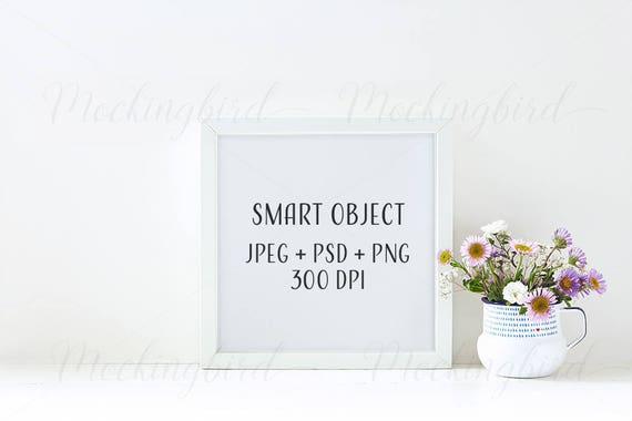White Frame Mockup Square Stock Photo Styled Photography Etsy