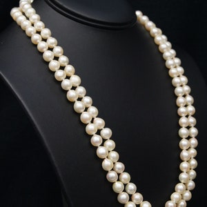 8mm- 8.5mm Akoya Cultured Baroque Pearl Double Strand Collar 21.5 "/ 23" con cierre de oro amarillo (B2141)