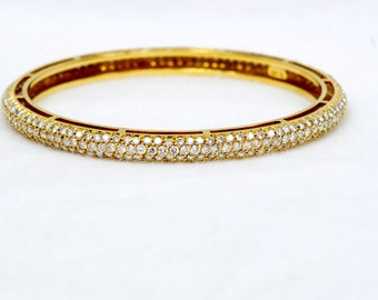 DAMIANI 18K Yellow Gold 10ctw Well Cut Diamond Bangle Bracelet (cat 08283E )