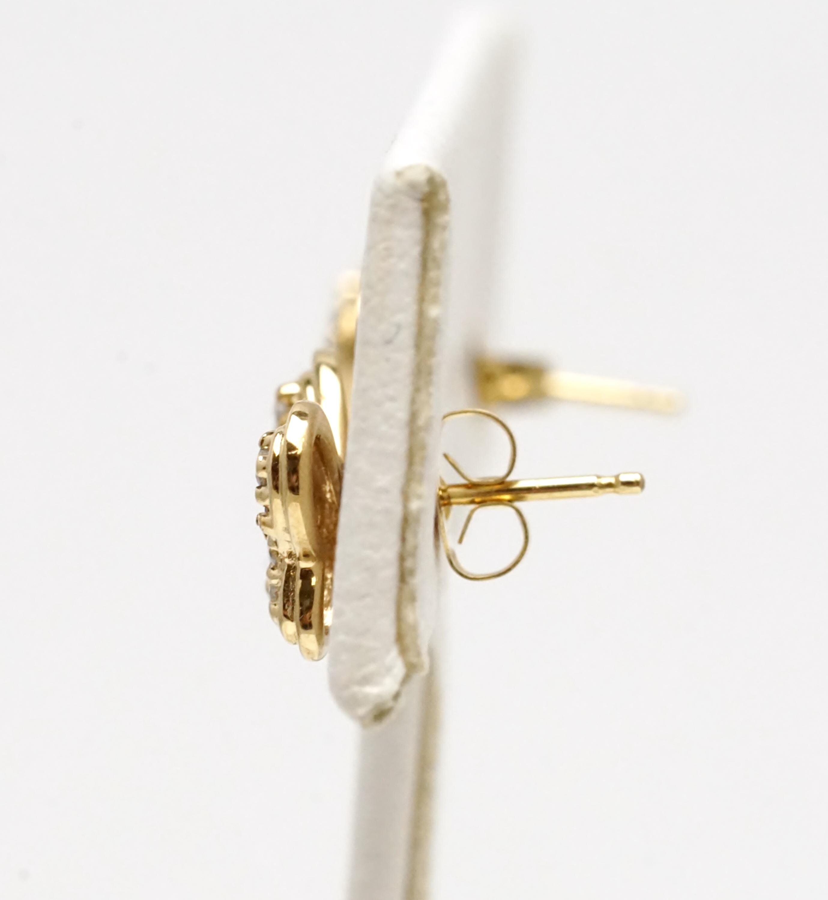 14K Yellow Gold Ruby & 1/5ctw Diamond Butterfly Stud Earrings (CAT E 25 ...