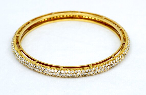 DAMIANI 18K Yellow Gold 10ctw Well Cut Diamond Bangle Bracelet (cat 08283E ) View 5