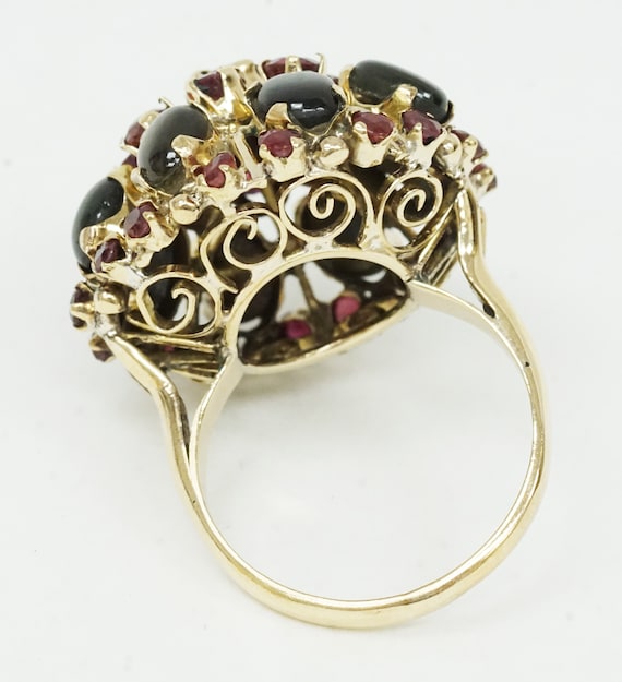 Antique 10K Yellow Gold Ruby & Black Star Sapphir… - image 5