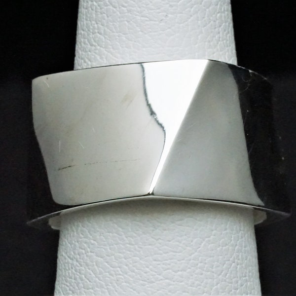 Tiffany & Co Frank Gehry 925 Sterling Silver Wide Torque Ring Band with Box (C4572)