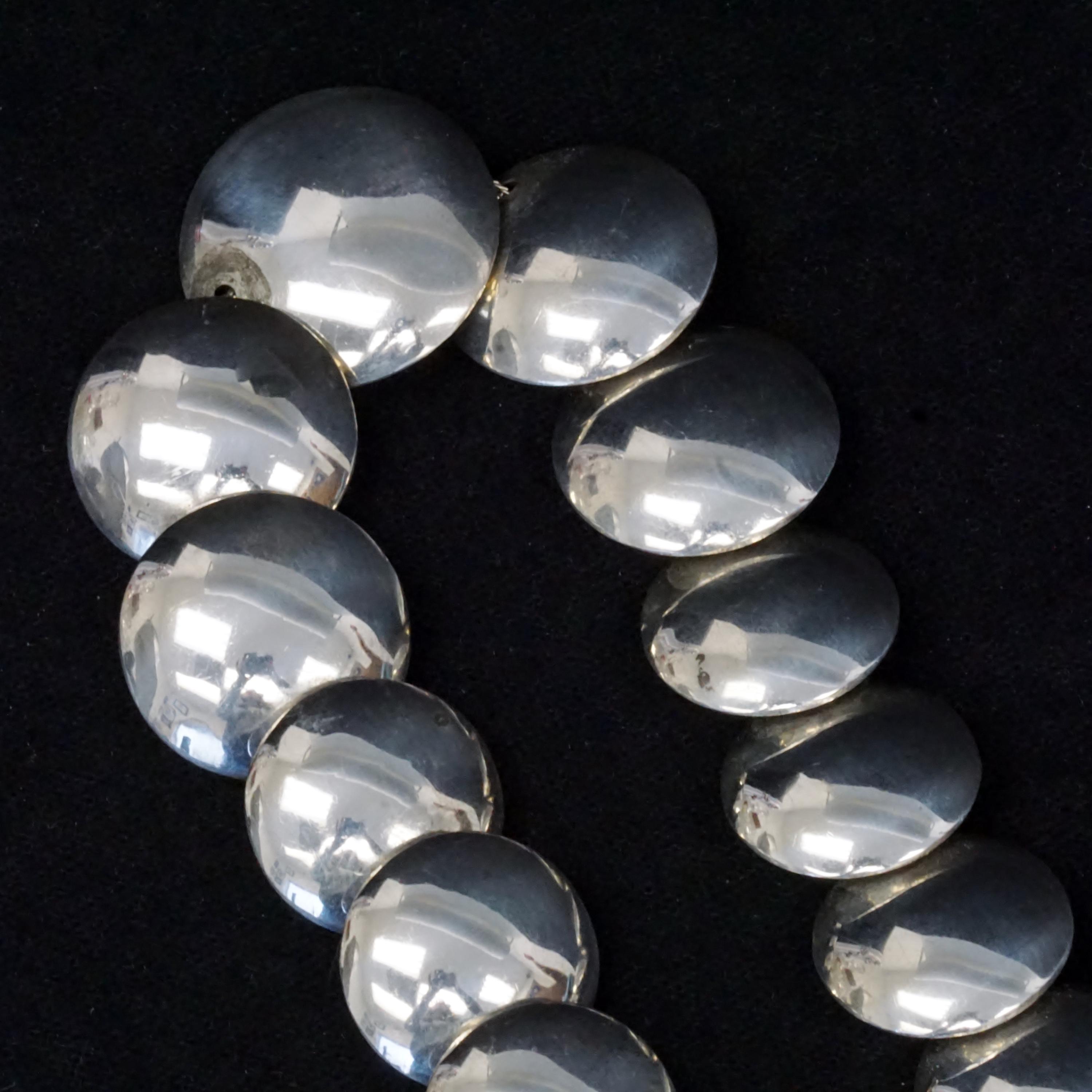 Vintage Native American Graduated Disk Necklace in Sterling Silver ...