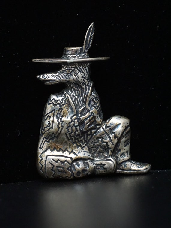 SIGNED Robert Shields 925 Sterling Silver Wolf Ban