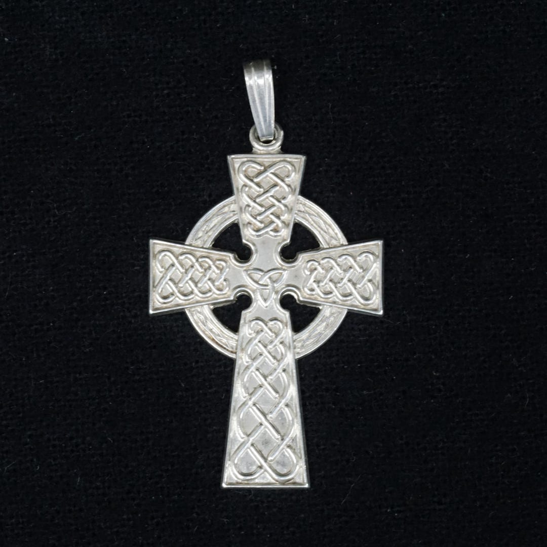 Vintage Irish Celtic Cross Pendant in Sterling Silver Made in Ireland ...