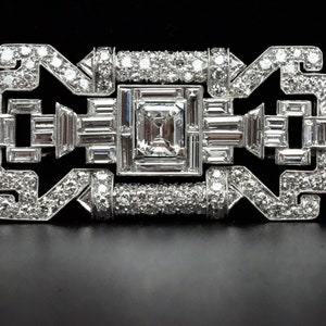 Platinum & 14K White Gold Open Work Plaque Style Pendant with 5.83cttw Natural Diamonds and Carte Blu Certification (C6968)