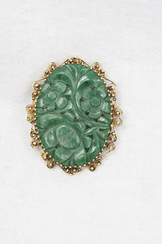 Antique Edwardian Art Nouveau 14K Yellow Gold Nep… - image 1