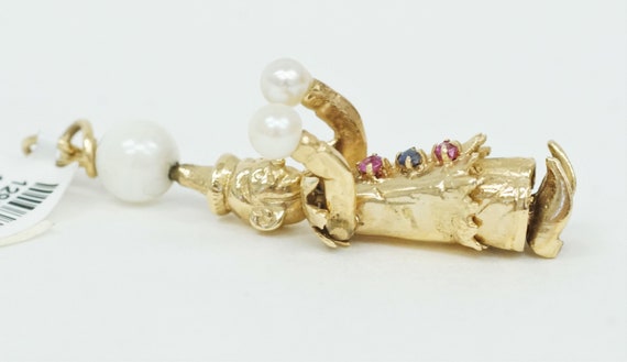 Awesome Vintage 14K Yellow Gold Articulated Clown… - image 7