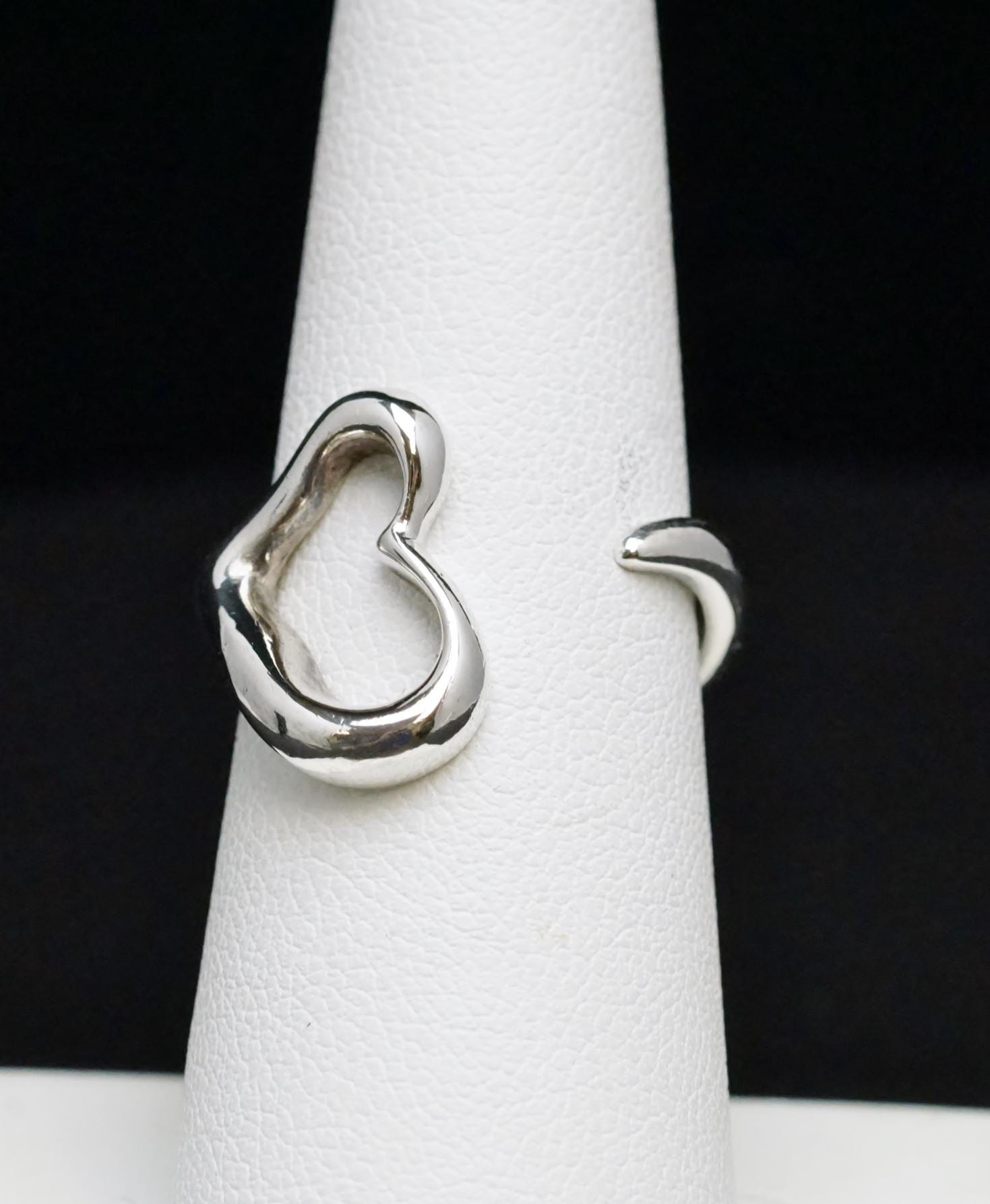 Tiffany & Co ELSA PERETTI Open Heart 925 Sterling Silver Ring