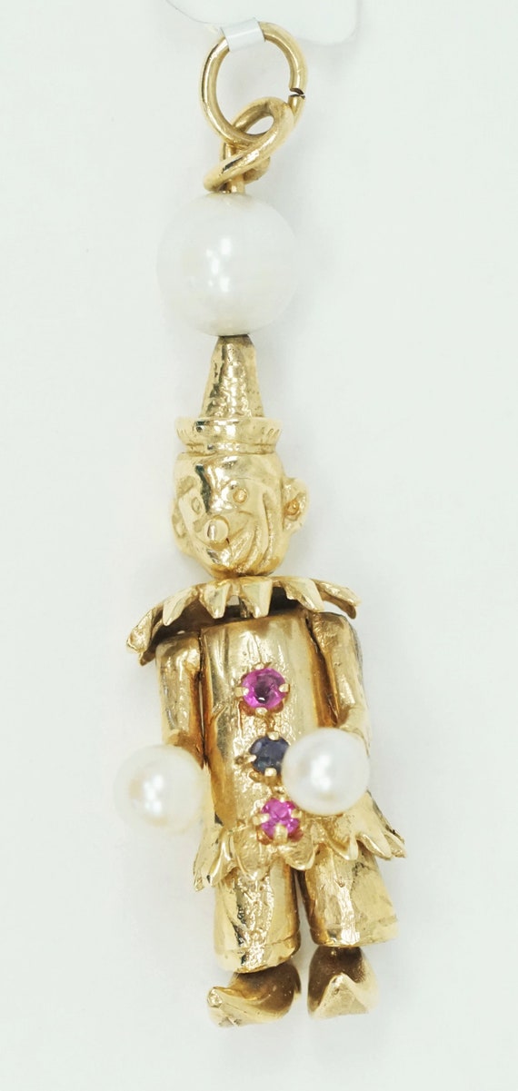 Awesome Vintage 14K Yellow Gold Articulated Clown… - image 4