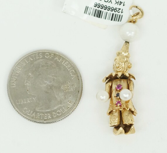 Awesome Vintage 14K Yellow Gold Articulated Clown… - image 8