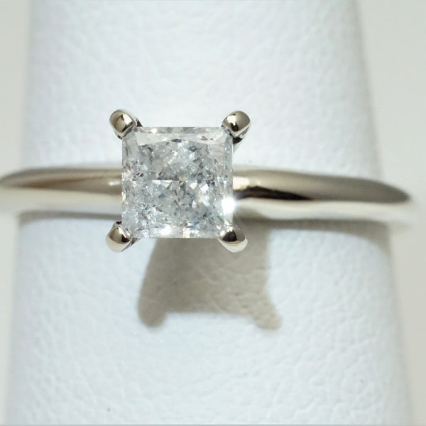 Princess Cut Solitaire Ring - Etsy