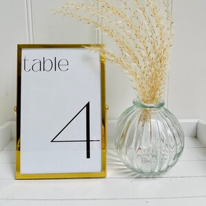 Gold Frame for Wedding Tables Numbers | Wedding Table Name and Numbers Frame | Gold Metal Photo Frame | Gold Wedding Table Accessories