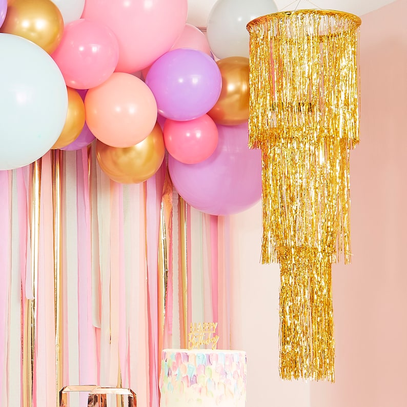 Pastel Party Streamers & Balloons Garland Backdrop Pastel Etsy