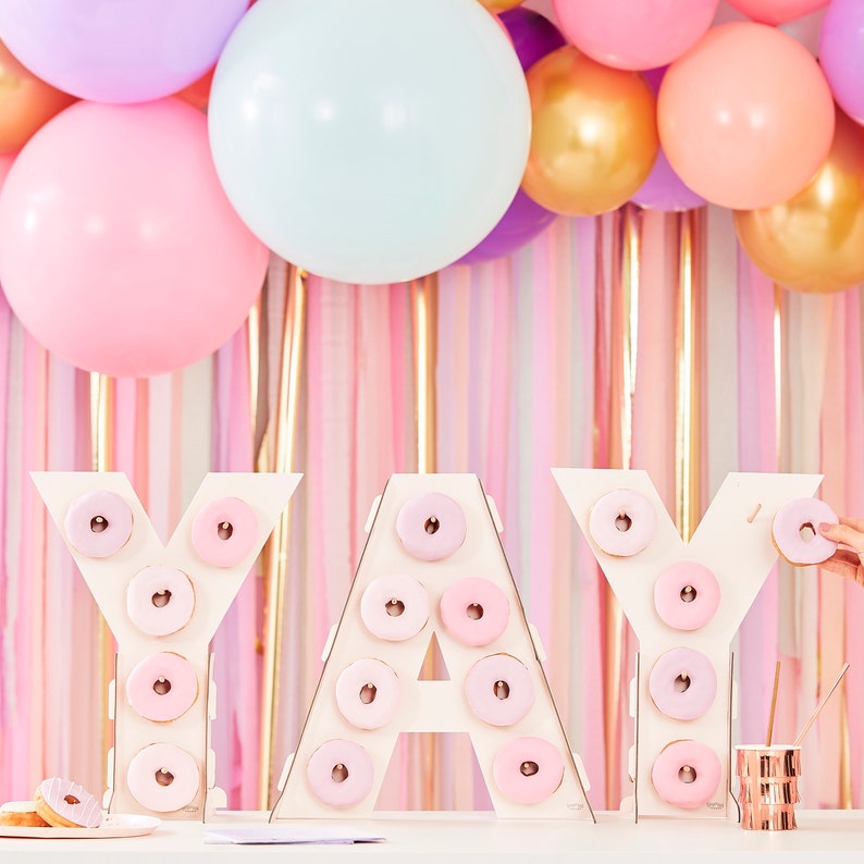 Pastel Party Streamers & Balloons Garland Backdrop Pastel Etsy