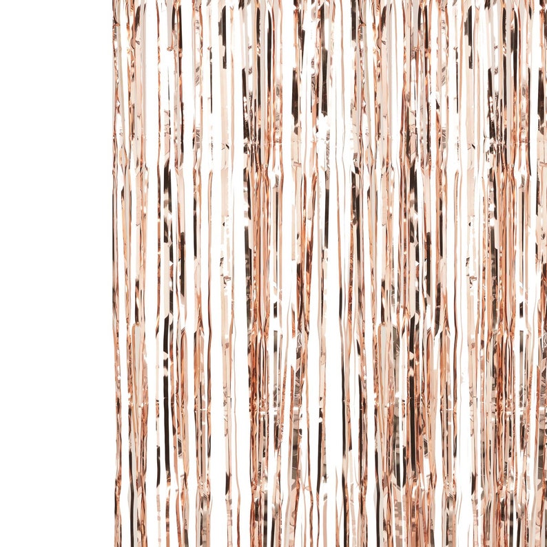 Rose Gold Foil Curtain Backdrop Rose Gold Photo Booth Etsy