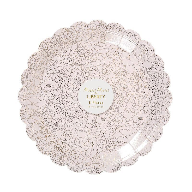 8 Gold Floral Design Party Plates Liberty Design Plates Etsy UK